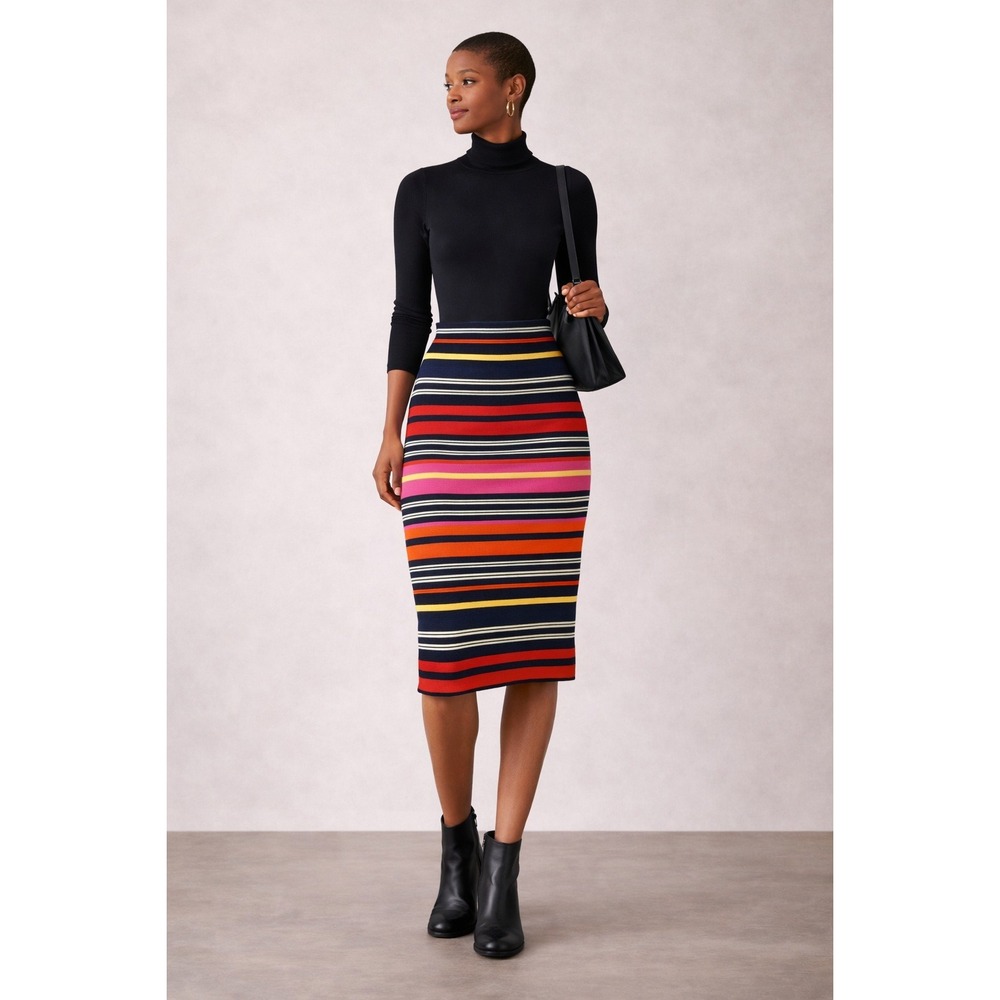 NY&C Women's Striped Pencil Skirt Size‎ S | Stretch Bodycon